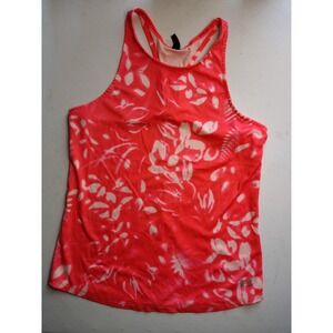 Under Armour Womens Racerback Tank Top Coral Floral Athletic‎ Running Workout M